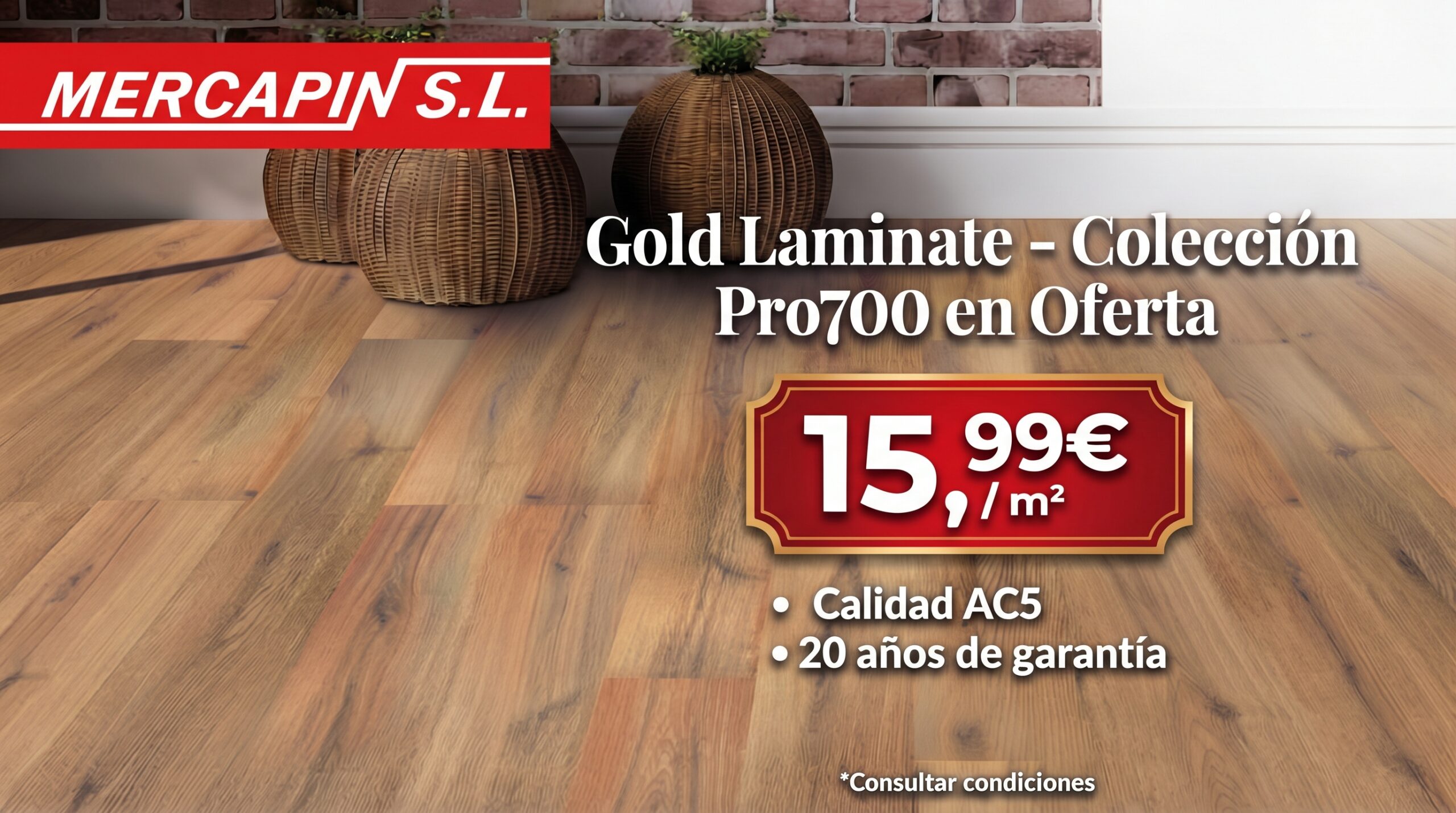 Suelo laminado Gold Laminate PRO700 en oferta: 15,99 €/m²